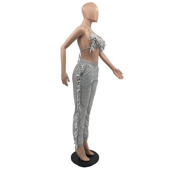 Fringe halter bra and pants set - Picture 6 of 6